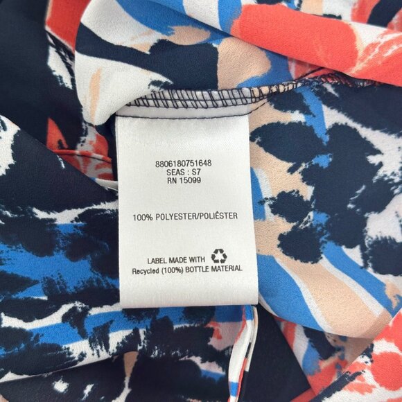 Simply Styled Womens Multicolored Button Down Top Blouse XL Long Roll Tap Sleeve - Picture 7 of 16